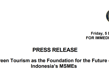 Press Release: Green Tourism as the Foundation for the Future of Indonesia’s MSMEs
